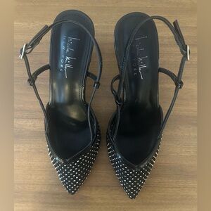 Nicole Miller Size 9 Rhinestone Mesh Slingbacks - Worn Once